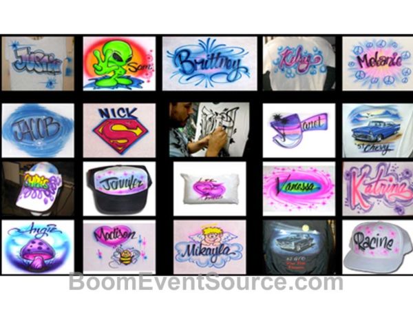 airbrush shirts hats party favors 2 Airbrush Artist