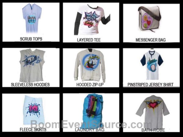 airbrush shirts hats party favors 5 Airbrush Artist