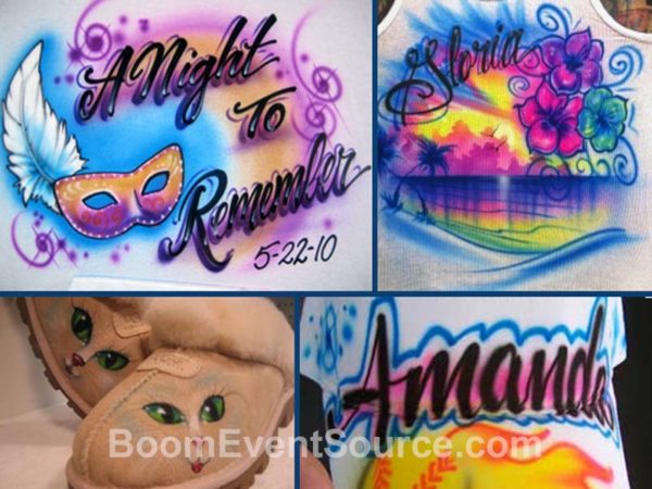 airbrush shirts hats party favors 8 Airbrush Artist