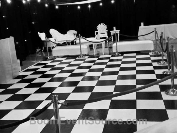 black and white decor dance floor rental 6 Dance Floors