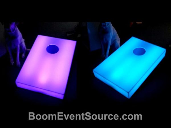 led corn hole event rental 3 LED Corn Hole